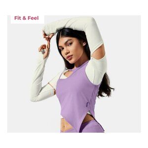 Fanka Purple & White Asymmetrical Activewear Top